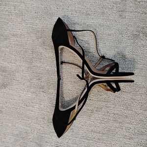 Salvatore Ferragamo Black Strappy Heels